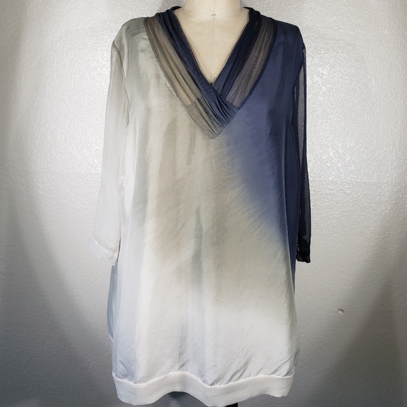 viviana Uchitel Tops - Viviana Uchitel Ombre Mesh Insert XL 100%silk